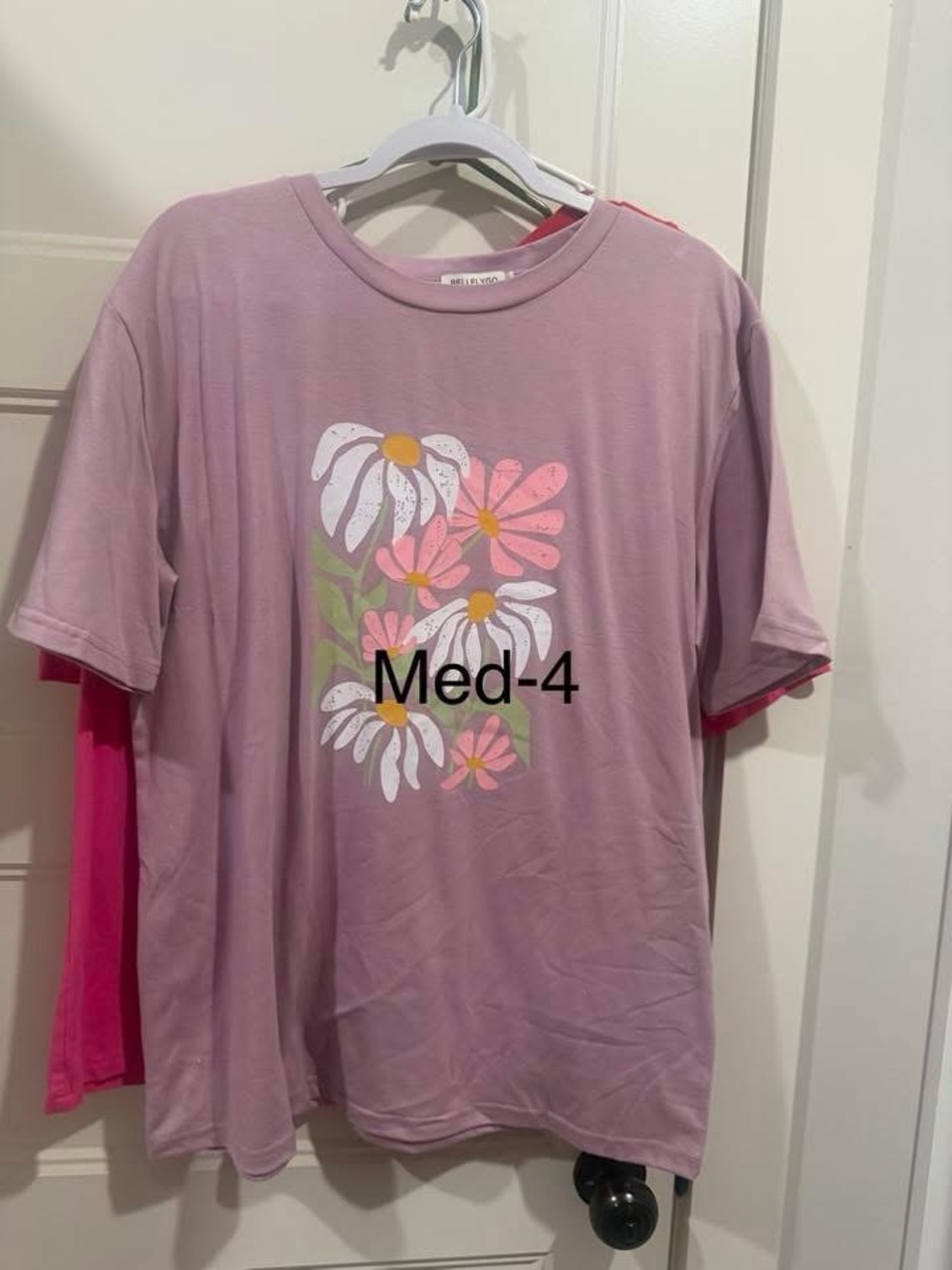 Lilac Floral Graphic Tee - Unbranded